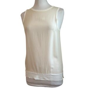 Theory Ivory Lewie Silk Sleeveless Blouse small